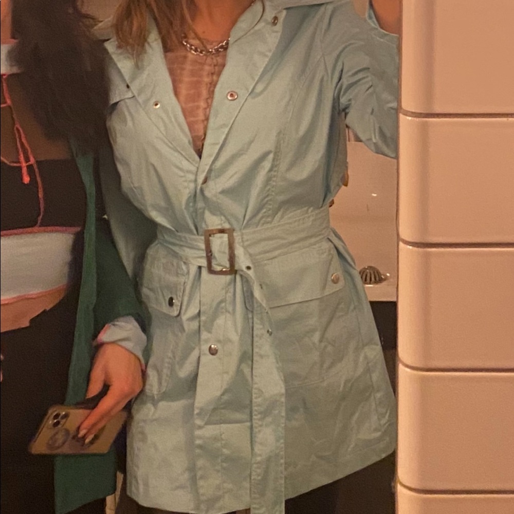 Vintage JACLYN SMITH light blue rain / trench coat